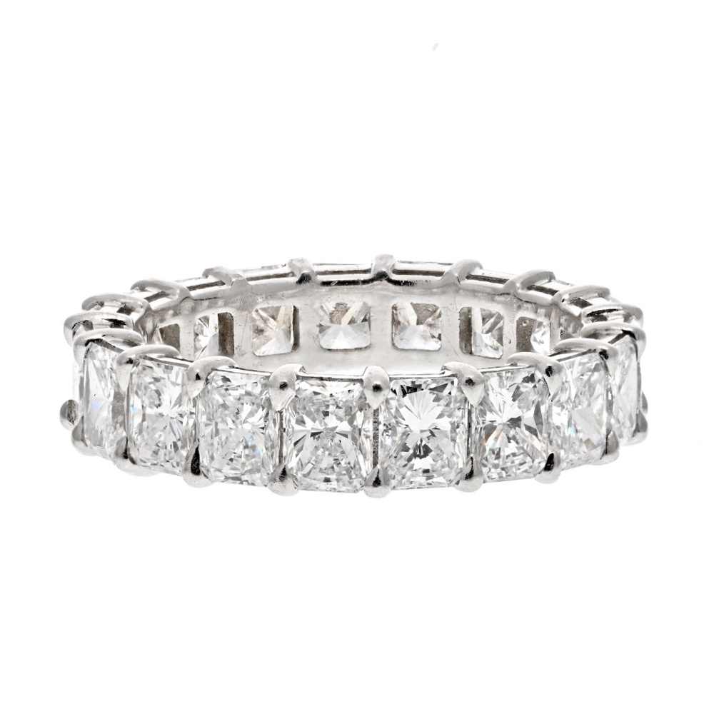 Platinum 6.50 Carats Radiant Cut Diamond Eternity Band